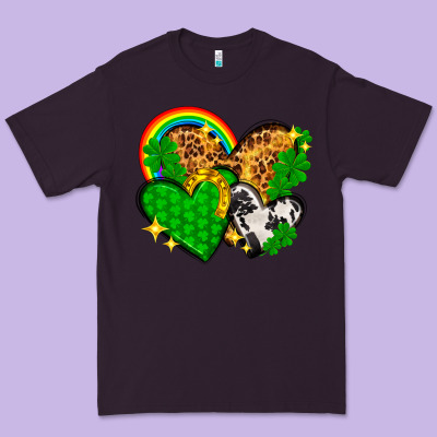 St. Patrick's Day Hearts With Leopard Premium Tee Designed By Howdyjamesfarm