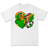 White St. Patrick's Day hearts with leopard Premium Tee - HowdyJamesFarm