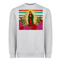 Heather Grey our lady of guadalupe cactus leopard Heavyweight Sweatshirt - JahusDesignShop