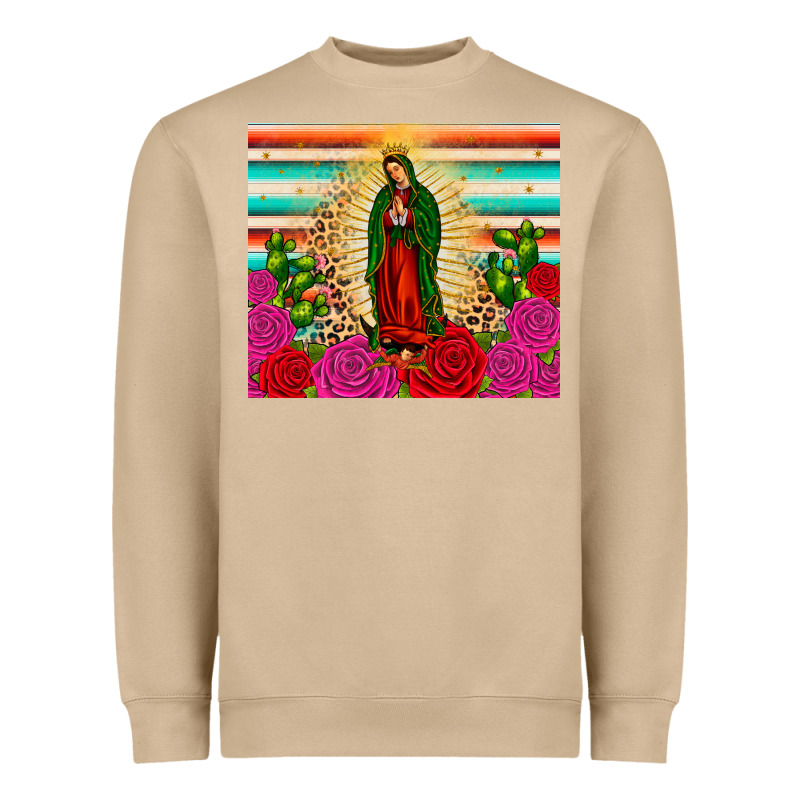 Our Lady Of Guadalupe Cactus Leopard Heavyweight Sweatshirt by JahusDesignShop | Teevron