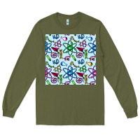 Army Green Science Teacher Seamless Pattern Long Sleeve Tee - BundleAndBundleShop