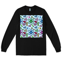Black Science Teacher Seamless Pattern Long Sleeve Tee - BundleAndBundleShop