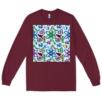Burgundy Science Teacher Seamless Pattern Long Sleeve Tee - BundleAndBundleShop