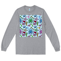Heather Grey Science Teacher Seamless Pattern Long Sleeve Tee - BundleAndBundleShop