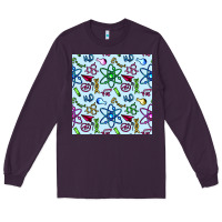 Plum Science Teacher Seamless Pattern Long Sleeve Tee - BundleAndBundleShop