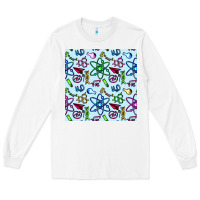 White Science Teacher Seamless Pattern Long Sleeve Tee - BundleAndBundleShop