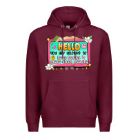 Burgundy hello you are allowed to love books more than peop Premium Hoodie - Artiststas