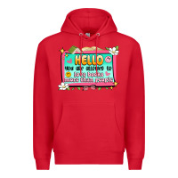 Red hello you are allowed to love books more than peop Premium Hoodie - Artiststas