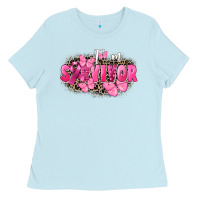 Baby Blue I' m survivor Breast Cancer Ladies Tee - FaDigitalArtStudio