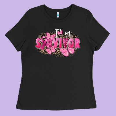 I' M Survivor Breast Cancer Ladies Tee Designed By Fadigitalartstudio