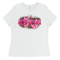 White I' m survivor Breast Cancer Ladies Tee - FaDigitalArtStudio