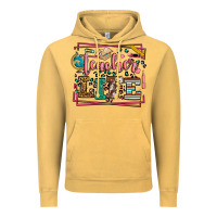 Vintage Mustard Teacher life leopard frame Vintage Hoodie - LillyAllenDesigns