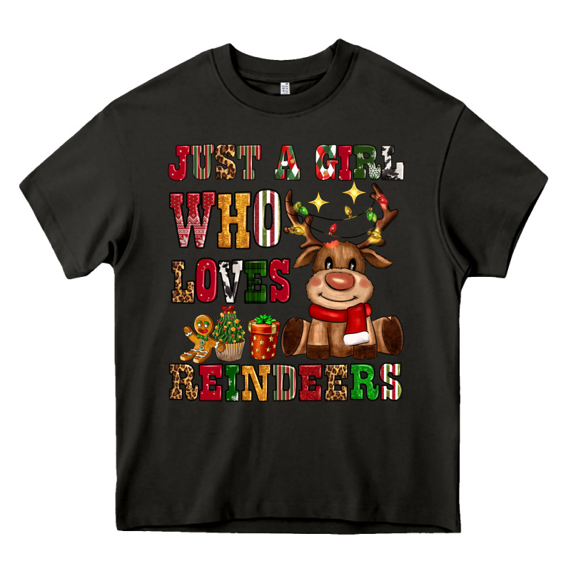 Just A Girl Who Loves Reindeers Heavy Core Tee by CowGirlArtShop | Teevron