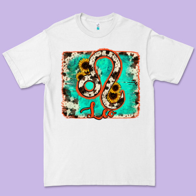 Leo Turquoise Cowhide Premium Tee Designed By Ranaportraitstore