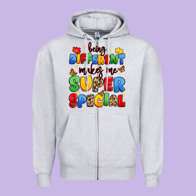Being Different Makes Me Super Special Zipper Hoodie Designed By Jahusdesignshop