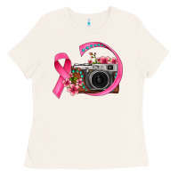 Bone floral cancer ribbon vintage camera Ladies Tee - FaDigitalArtStudio