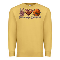 Antique Gold peace love basketball Premium Sweatshirt - JahusDesignShop