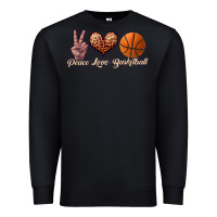 Black peace love basketball Premium Sweatshirt - JahusDesignShop