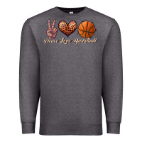 Charcoal Heather peace love basketball Premium Sweatshirt - JahusDesignShop