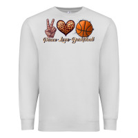 Dove Grey peace love basketball Premium Sweatshirt - JahusDesignShop