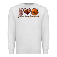 Oatmeal Heather peace love basketball Premium Sweatshirt - JahusDesignShop