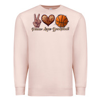 Pale Pink peace love basketball Premium Sweatshirt - JahusDesignShop