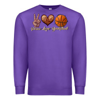 Purple peace love basketball Premium Sweatshirt - JahusDesignShop