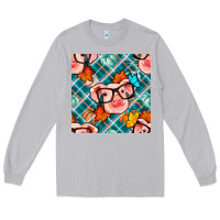 Moon Dust fall pig seamless pattern Long Sleeve Tee - BundleAndBundleShop