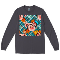 Smoke fall pig seamless pattern Long Sleeve Tee - BundleAndBundleShop