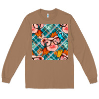 Toasted Coconut fall pig seamless pattern Long Sleeve Tee - BundleAndBundleShop