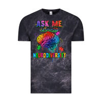 Cloud Black ask me about neurodiversity Vintage Tee - FaDigitalArtStudio