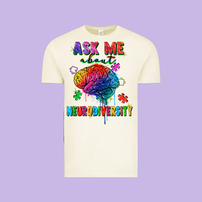 Ask Me About Neurodiversity Vintage Tee Designed By Fadigitalartstudio
