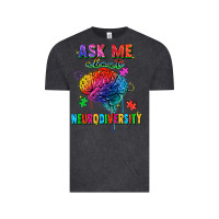 Vintage Black ask me about neurodiversity Vintage Tee - FaDigitalArtStudio