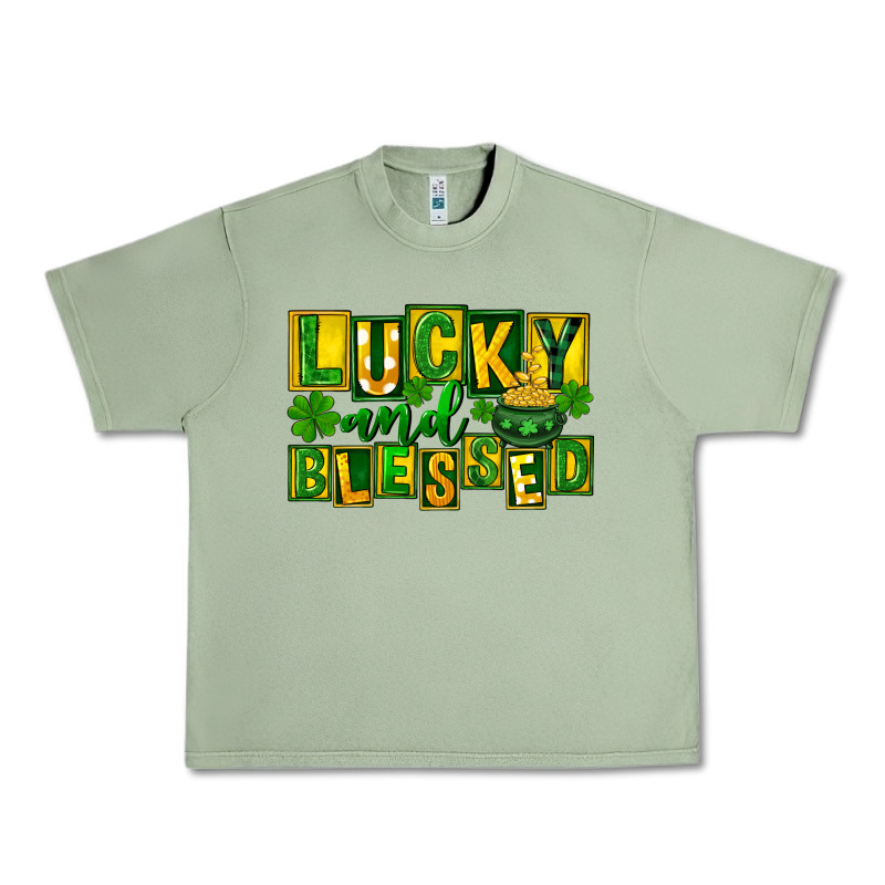 St Patricks Day Lucky And Blessed Urban Heavy Tee by FaDigitalArtStudio | Teevron