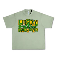 Oil Green St Patricks Day Lucky And Blessed Urban Heavy Tee - FaDigitalArtStudio