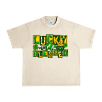 Sandshell St Patricks Day Lucky And Blessed Urban Heavy Tee - FaDigitalArtStudio