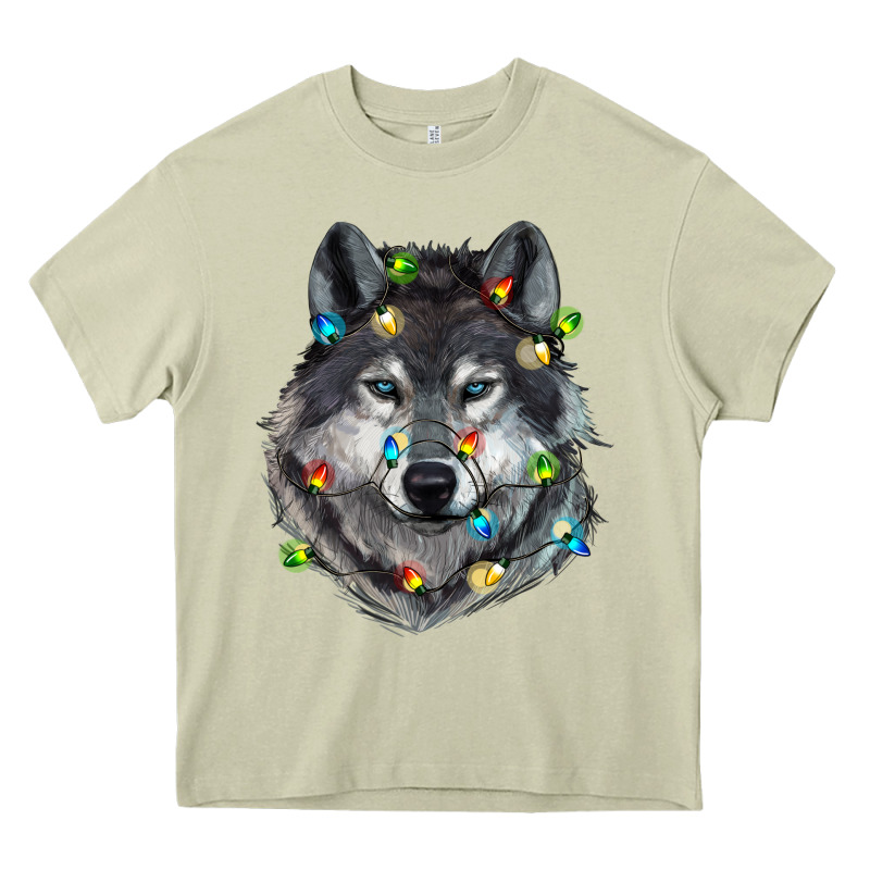 Christmas With Wolf Heavy Core Tee by RanaPortraitStore | Teevron