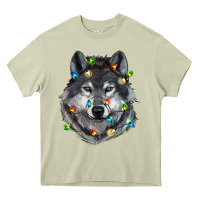 Mossy Christmas with wolf Heavy Core Tee - RanaPortraitStore