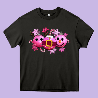 Pink Christmas Heavy Core Tee Designed By Cowgirlartshop