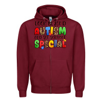 Burgundy look beyond autism and see someone special Zipper Hoodie - JahusDesignShop