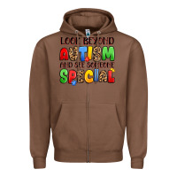 Chestnut look beyond autism and see someone special Zipper Hoodie - JahusDesignShop