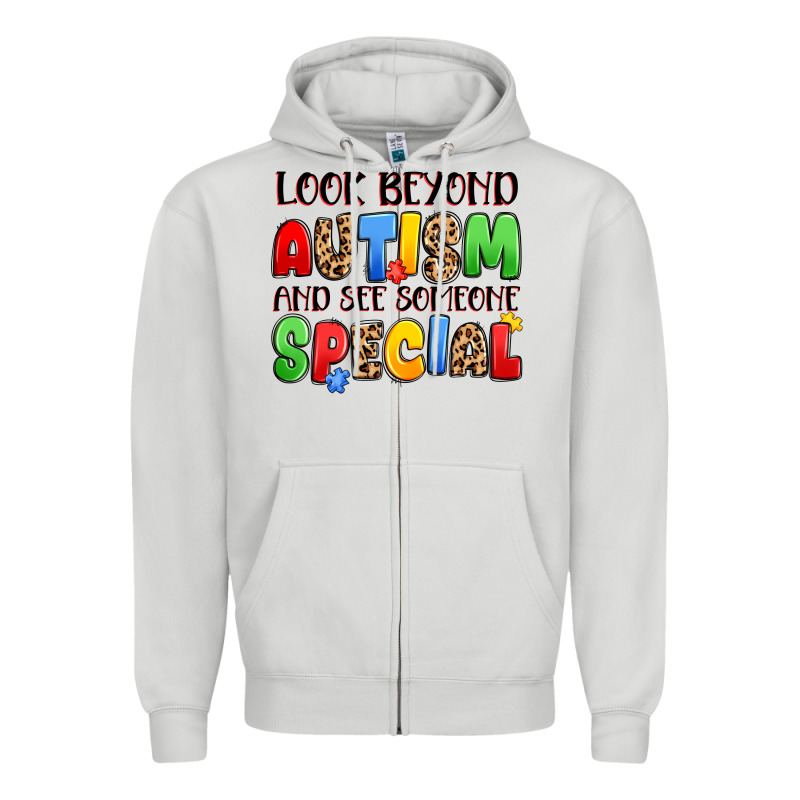 Look Beyond Autism And See Someone Special Zipper Hoodie by JahusDesignShop | Teevron