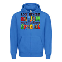 True Royal look beyond autism and see someone special Zipper Hoodie - JahusDesignShop