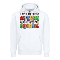 White look beyond autism and see someone special Zipper Hoodie - JahusDesignShop