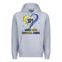 Heather Grey world down syndrome symbol Premium Hoodie - Artiststas