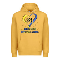 Mustard world down syndrome symbol Premium Hoodie - Artiststas