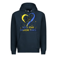 Navy world down syndrome symbol Premium Hoodie - Artiststas