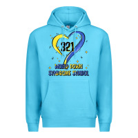 Ocean Blue world down syndrome symbol Premium Hoodie - Artiststas
