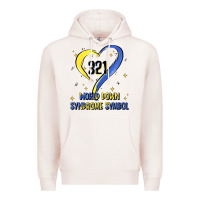 Pale Pink world down syndrome symbol Premium Hoodie - Artiststas