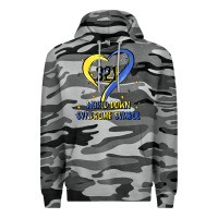 Slate Camo world down syndrome symbol Premium Hoodie - Artiststas